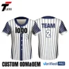 10 Custom Baseball Jersey - White & Navy Pinstripe Design with Team Branding | ODM/OEM Service | Verified PRO Supplier