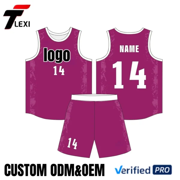 11 Purple Basketball Uniform Set - Custom ODM/OEM Jersey & Shorts with Number Printing | Verified PRO Supplier