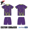 12 Purple & Green Stripe Football Kit Design - Custom ODM/OEM Team Uniform Schematic | Verified PRO Supplier