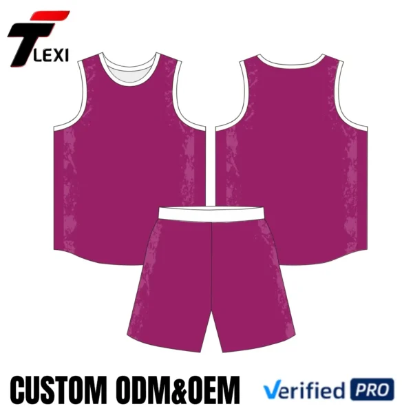 12 Purple Basketball Uniform Set - Custom ODM/OEM Jersey & Shorts with Number Printing | Verified PRO Supplier