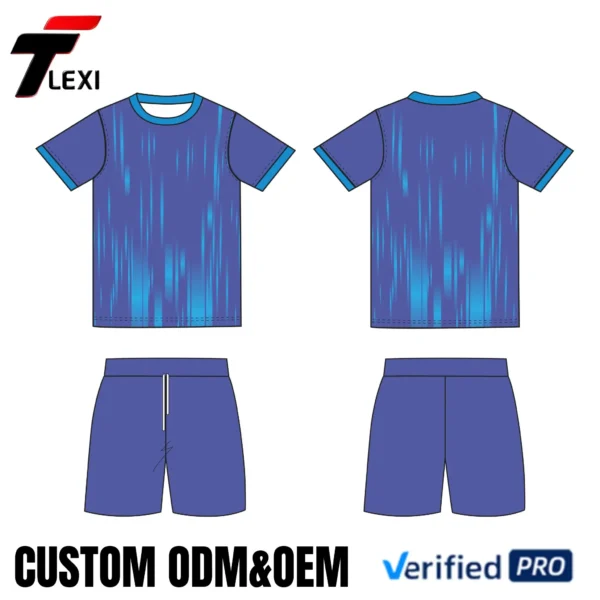 14 Blue-Purple Gradient Football Kit - Custom Logo, Team Name & Number Printing (ODM/OEM)