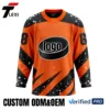 14 Pro Ice Hockey Jersey - Orange with Snowflake Design & Number 88 | Custom ODM/OEM Team Uniform | Verified PRO Supplier