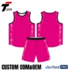 15 Pink Basketball Uniform Set - Custom ODM/OEM Sleeveless Jersey & Shorts with Number Printing | Verified PRO Supplier