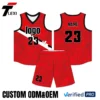 17 Red Basketball Jersey Set with Urban Map Design - Custom ODM/OEM Team Uniforms | Verified PRO Supplier