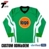 Pro Ice Hockey Jersey - Green with Orange Logo & Wave Design | Custom ODM/OEM Team Uniform | Verified PRO Supplier