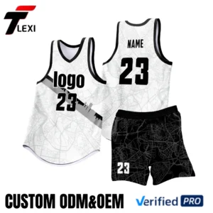 18 Black & White Basketball Jersey Set - Custom ODM/OEM Team Uniforms with Number 23 Printing | Verified PRO Supplier