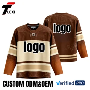 19 Pro Sports Jersey - Brown & Cream Color Block Design | Custom ODM/OEM Team Uniform | Verified PRO Supplier