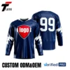 2 Pro Ice Hockey Jersey - Navy Blue with Lightning Design & Number | Custom ODM/OEM Team Uniform | Verified PRO Supplier