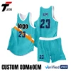 20 Teal Basketball Jersey Set with Urban Map Design - Custom ODM/OEM Team Uniforms | Number 23 Printing | Verified PRO Supplier