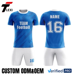21 Blue Sportswear Set with Diagonal Texture - Custom ODM/OEM Team Uniform | Verified PRO Supplier
