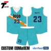 21 Teal Basketball Jersey Set with Urban Map Design - Custom ODM/OEM Team Uniforms | Number 23 Printing | Verified PRO Supplier