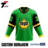 Pro Ice Hockey Jersey - Green with Maple Leaf & Multi-Color Sleeves | Custom ODM/OEM Team Uniform with Number | Verified PRO Supplier