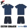 26 Dark Blue Sportswear Set with Diagonal Pattern - Custom ODM/OEM Team Uniform | Verified PRO Supplier
