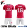 27 Red Team Football Kit - Custom ODM/OEM Uniform with Name & Number Printing | Verified PRO