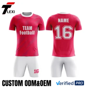 27 Red Team Football Kit - Custom ODM/OEM Uniform with Name & Number Printing | Verified PRO