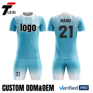3  Modern Geometric Pattern Football Kit - Custom Sublimated Jersey & Shorts with Zipper for Teams & Clubs (ODM/OEM)