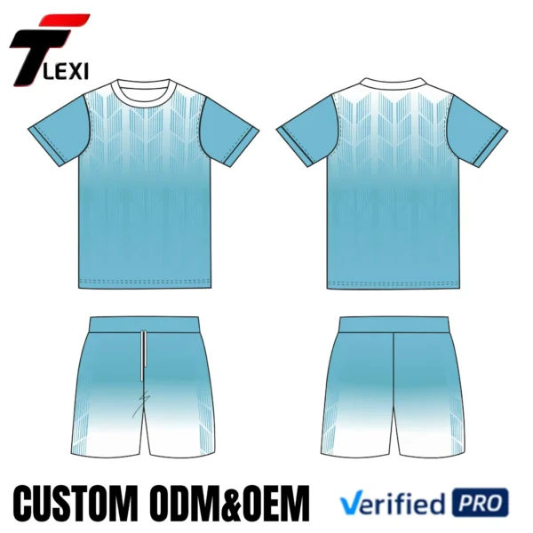 ​ Modern Geometric Pattern Football Kit - Custom Sublimated Jersey & Shorts with Zipper for Teams & Clubs (ODM/OEM)