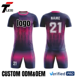 Geometric Gradient Football Kit - Custom ODM/OEM Jersey & Shorts with Logo, Name & Number Printing