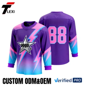 7 Purple Sports Jersey with Star & Lightning Design - Custom ODM/OEM Team Uniform with Number 88 | Verified PRO Supplier