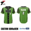 8 Green Pinstripe Baseball Jersey - Custom ODM/OEM Team Uniform with Number 2 Printing | Verified PRO Supplier