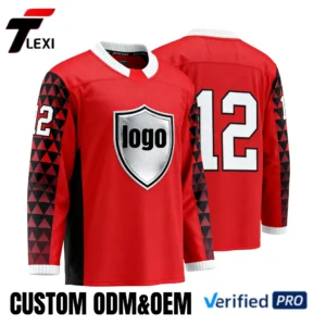 8 Red Sports Jersey with Geometric Sleeve Design - Custom ODM/OEM Team Uniform with Number 12 | Verified PRO Supplier