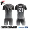 9 Charcoal Grey Football Uniform with Customization Template - Logo, Name & Number Printing (ODM/OEM)