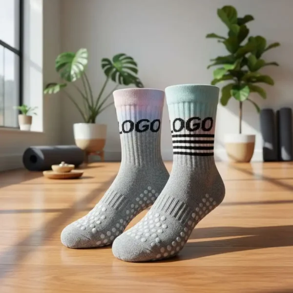 Custom Logo Pilates Grip Socks – Non-Slip, Breathable, and Soft