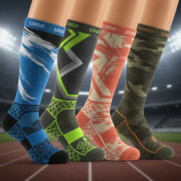 Custom Compression Socks for Marathon Runners – Team Name & Logo