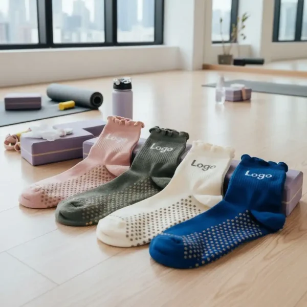 Custom Yoga Socks with Non-Slip Bottom – Logo & Name Printing