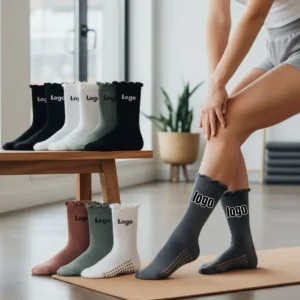 Custom Pilates Socks with Dots – Anti-Slip, Customizable Design