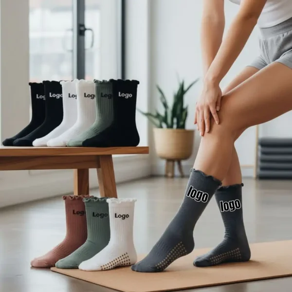 Custom Pilates Socks with Dots – Anti-Slip, Customizable Design