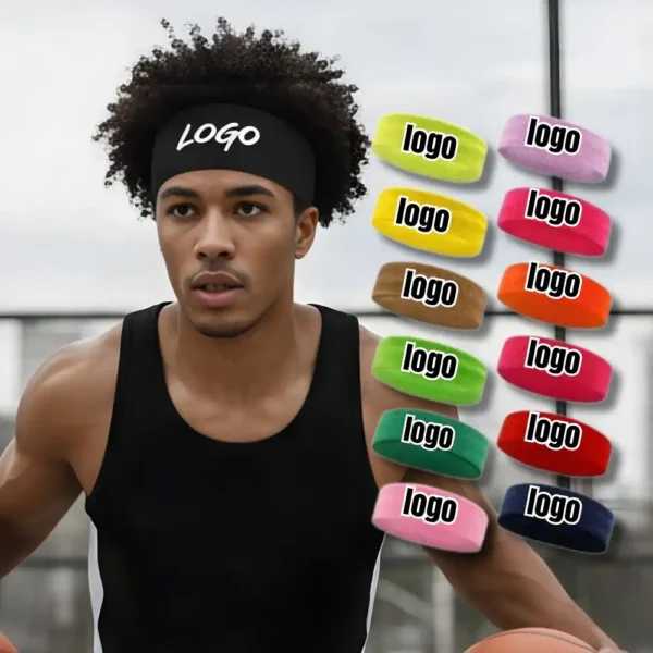 Custom Terry Cloth Headband - Premium Absorbent Athletic Sweatband
