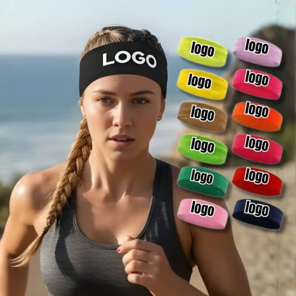 Personalized Gym Headband - Custom Text & Logo Fitness Workout Band