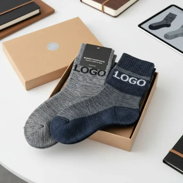 5 Custom Branded Business Socks – Elegant Crew Socks for Office Uniforms