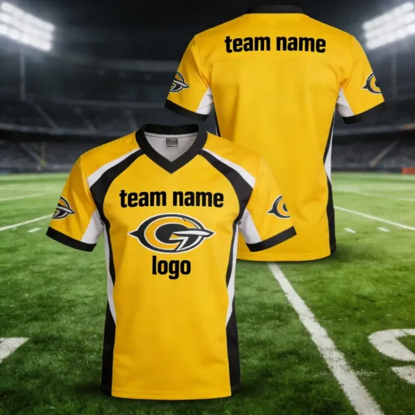 Supreme Custom American Football Jerseys Featuring Detailed Customization: Team Name, Player Numbers, Logo Embroidery, and Color-Matching Kits