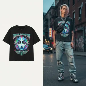 Custom Bold Typography Tee Shirt for Modern Streetwear