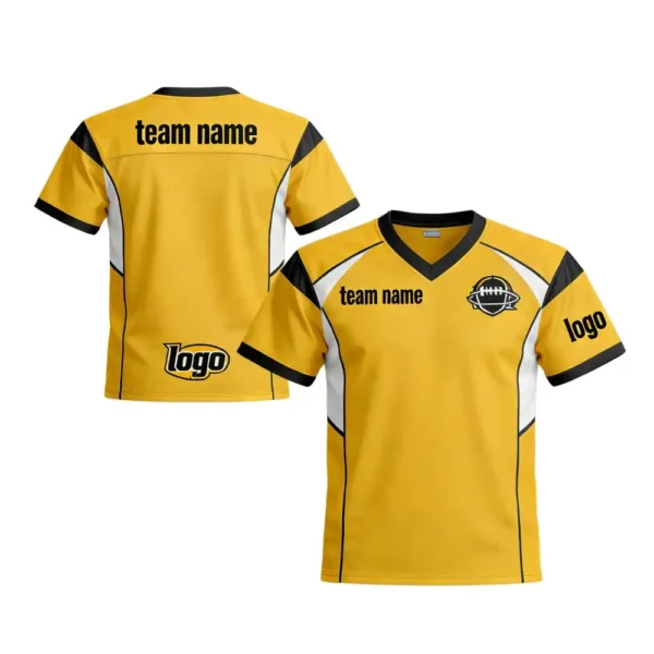 Professional Grade Custom Football Jerseys - Personalize with School Name, Mascot Logo, Player Names, Numbers, and Matching Team Colors