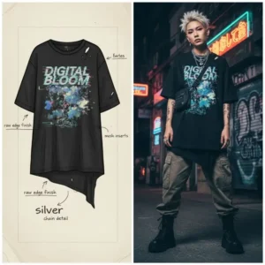 Eco-Friendly Custom T-Shirt with Bold Abstract Print