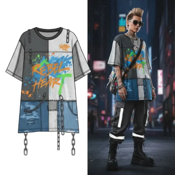 Personalized Custom T-Shirt with Hand-Drawn Illustrations