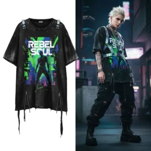 Trendy Custom Mesh Panel Tee for Sporty Street Style