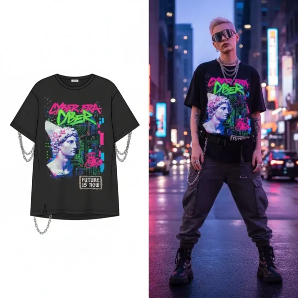 Oversized Custom Graphic T-Shirt for Y2K Fashion Trend