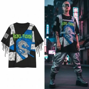 4 Personalized Custom T-Shirt Featuring Cyberpunk Graphics