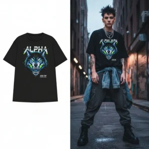 44 Eco-Friendly Custom Tee with Tropical Palm Print Design